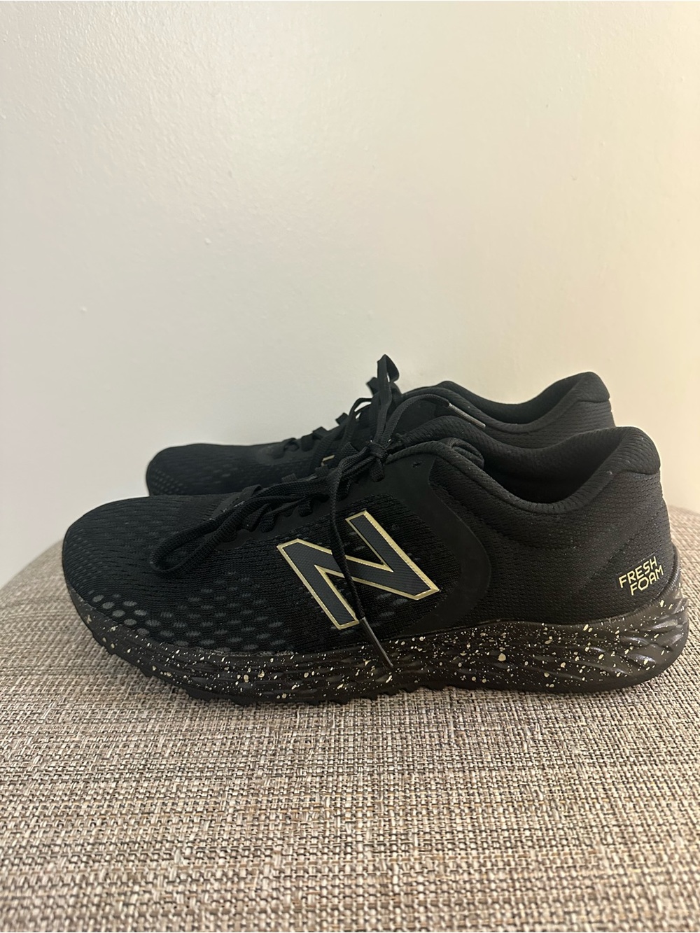 New Balance Black and Gold Fresh Foam Sneakers